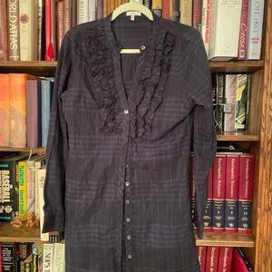 Joie Ruffled V-Neck Long Sleeve tunic top